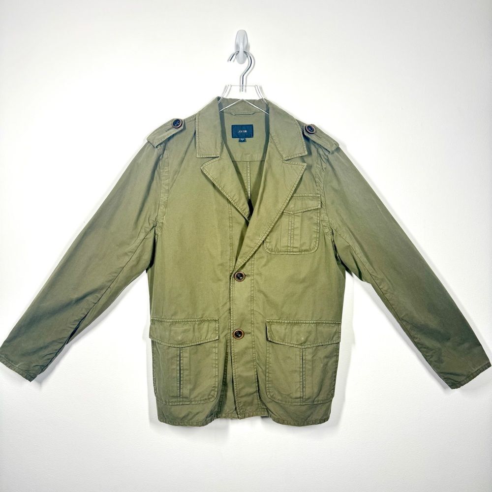 Joe's Jeans Women's Size Large Olive Green Button Front Cargo Snap Pocket Jacket